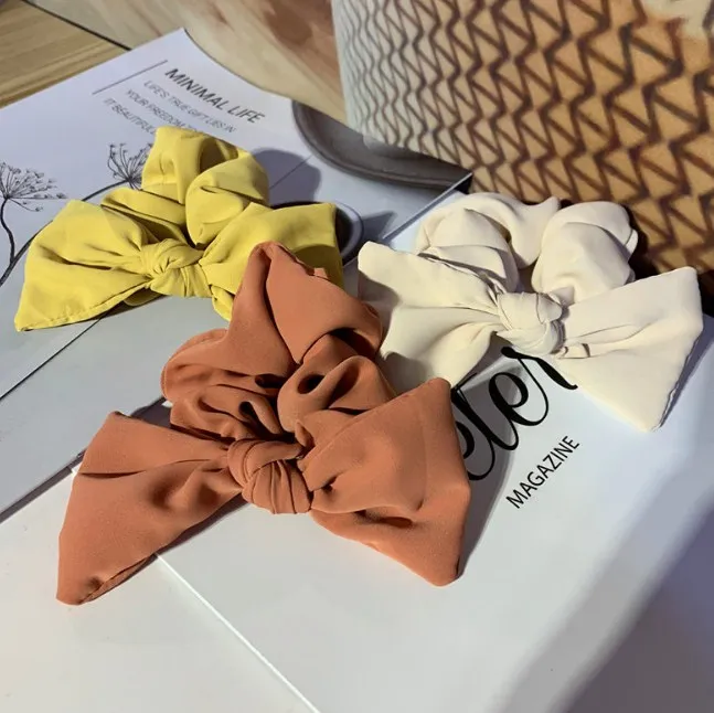 Autumn fragrant hemp french candy-colored hair with rope bow and floral ponytail hair tiara