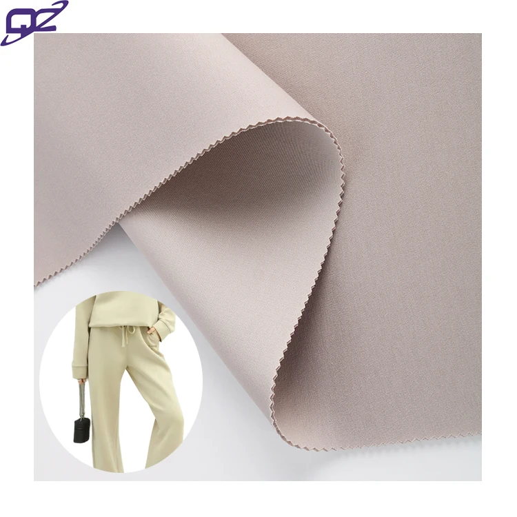 4 Way Stretch Thick 350GSM Weft Weave TR Polyester Rayon Spandex Sandwich Air Scuba Knitting Fabric for Hoodies Outdoor Apparel