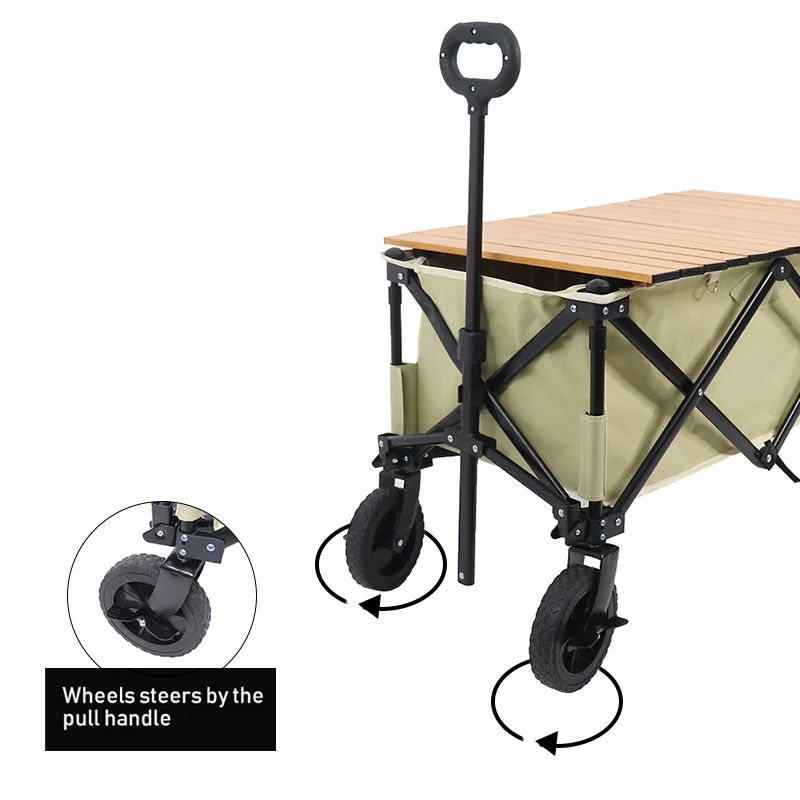 4 Wheels Folding Utility Cargo Wagon Cart Storage Rack And Folding Beach Wagon Folding Picnic Wagon