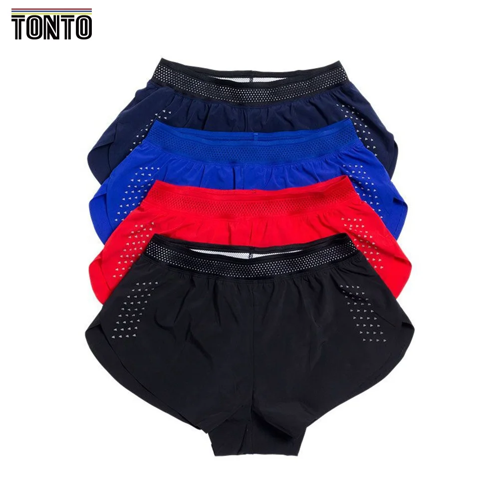 Zero resistance marathon three-point running shorts for men and women training fast drying loose light proof fitness pants
