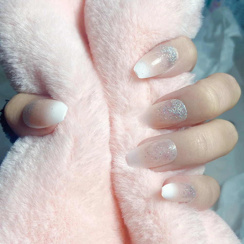 Гроб накладные ногти долговечные короткие балета острые накладные ногти Упаковка оптовая пресс на ногти