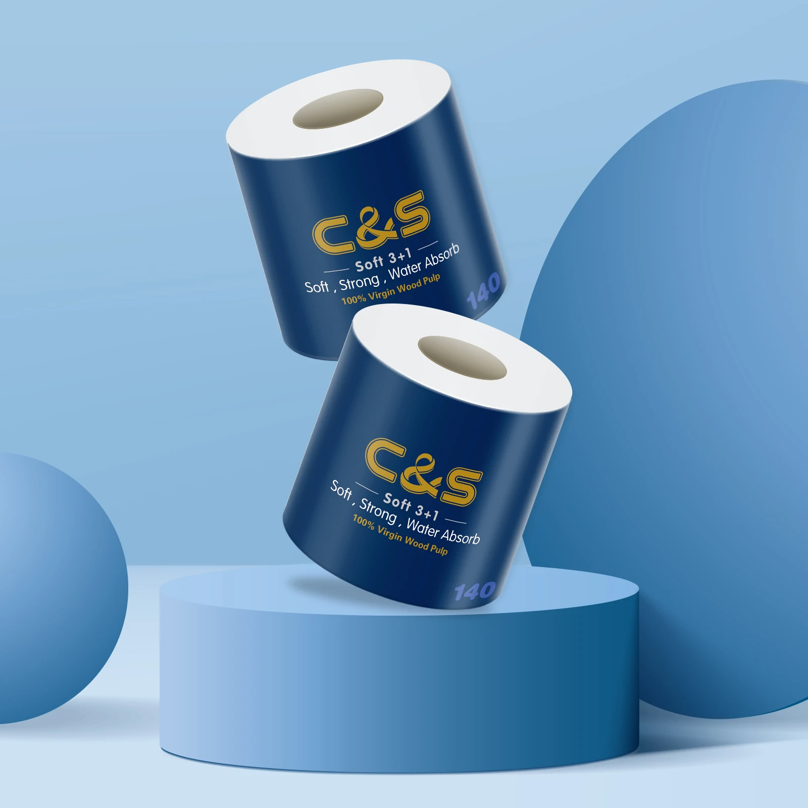 C&S 140g 4ply Side Sealed Paper Tissue 30 rolls pack Toilet Tissue