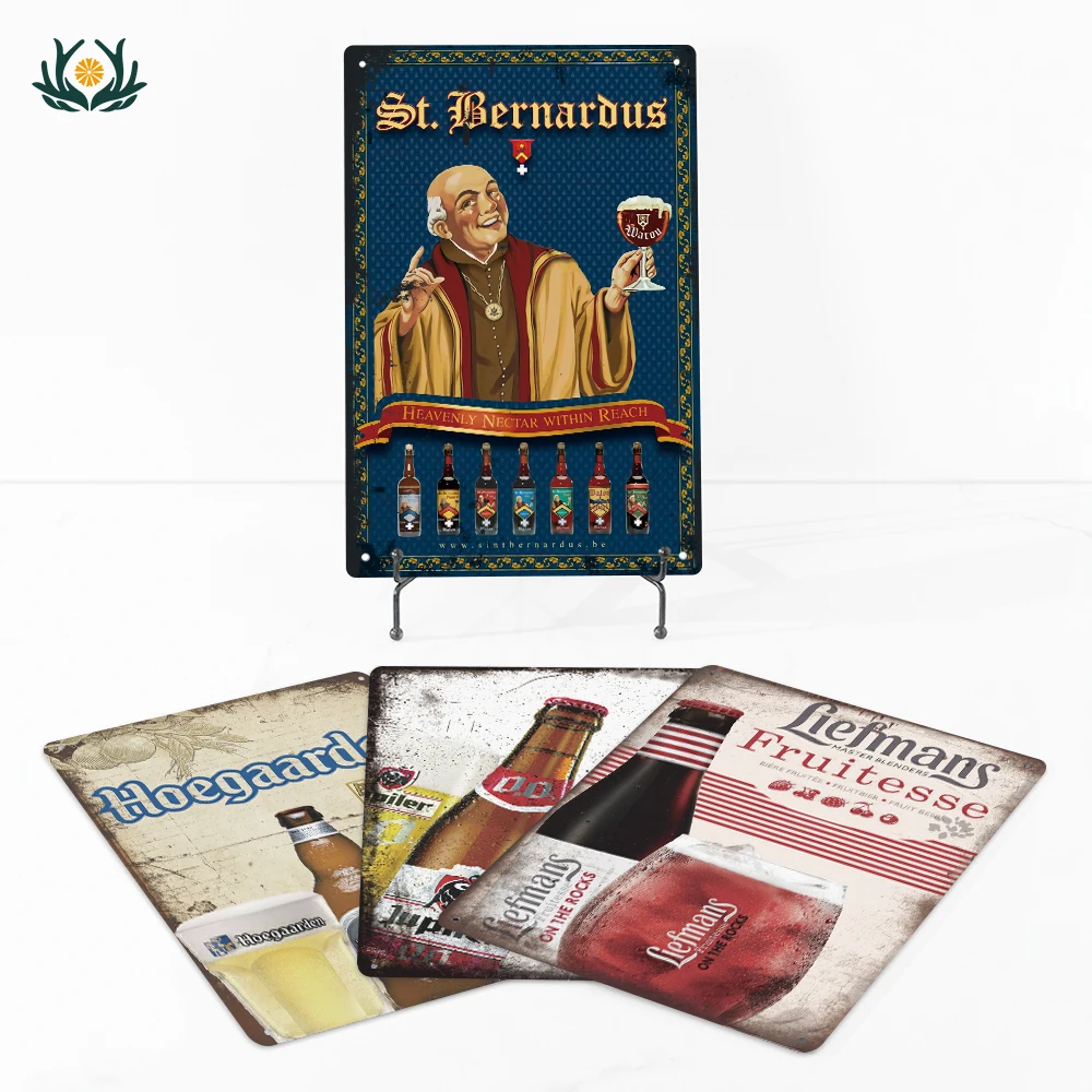 Putuo Decor Germany Beer Design Rustic Tin Plate Wall Sign Bar Man Cave Decoration Metal Tin Sign