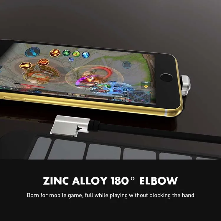 90 degree right angle gamer sync charge usb data cable for type C