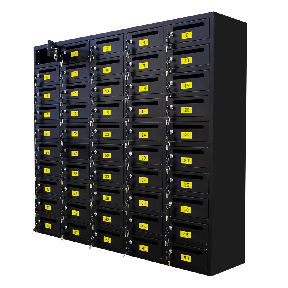 50 Doors Private Home Outdoor Package Stainless Steel Large Parcel Delivery Drop Post Mail Letter Box