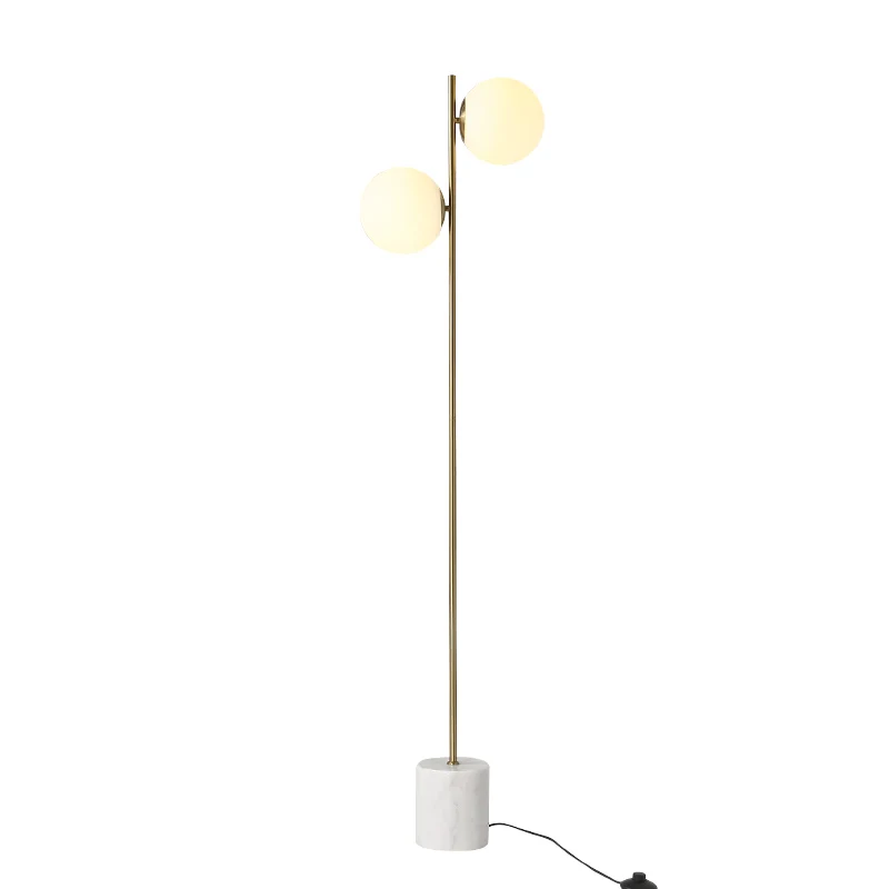 Nordic modern home living room decoration light romantic designer stand gold metal glass marble LED floor lamp