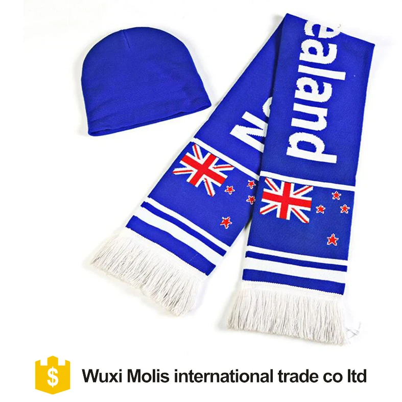 wholesale cheap custom design acrylic knitted german Germany soccer scarf