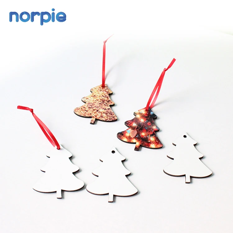 Christmas Trees Shapes MDF Pendent Personalized Picture Frame Sublimation Christmas Ornaments
