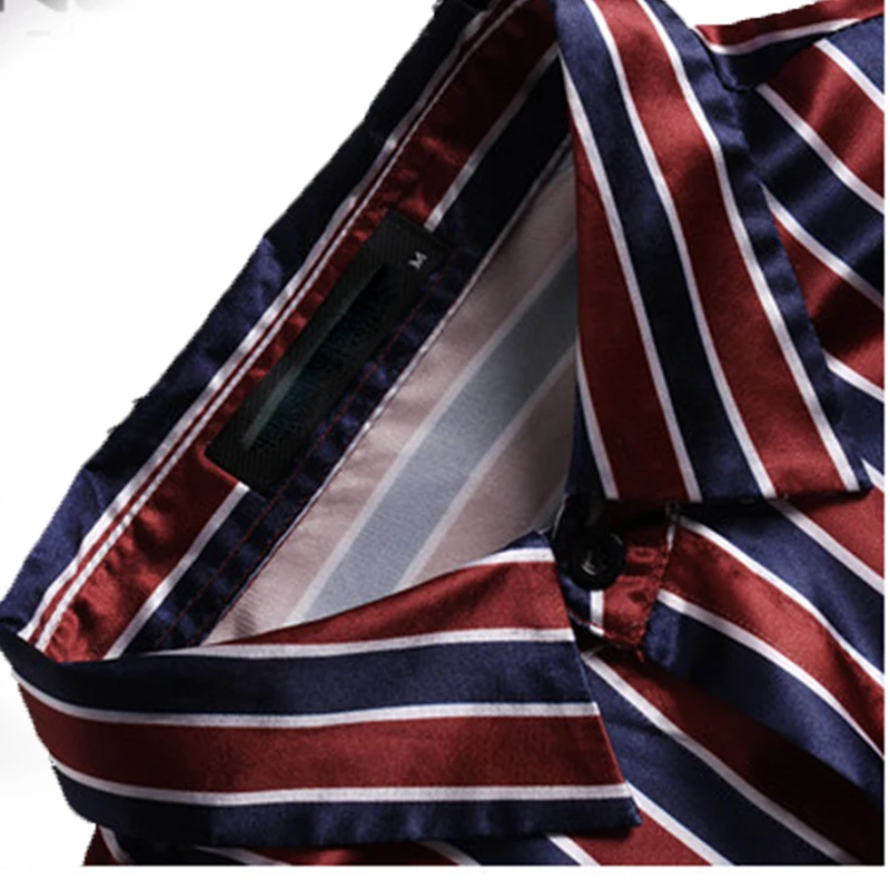 Silk Satin Dress Shirt Men Long Sleeve Printing Lapel Neck Tops Camisa Masculina Office Social Business Shirts Men