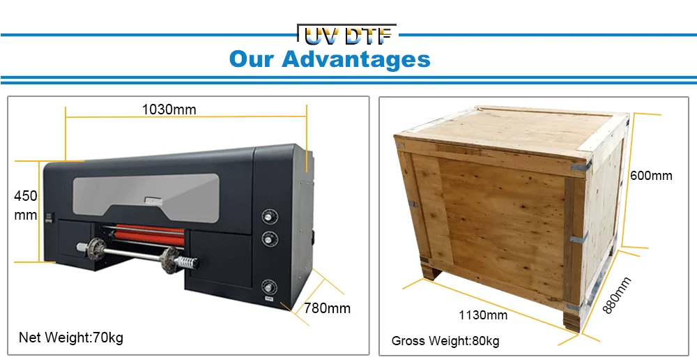 2 In 1 Hot Sale Good quality Factory Price UV printer digital DTF printers No Need Laminator