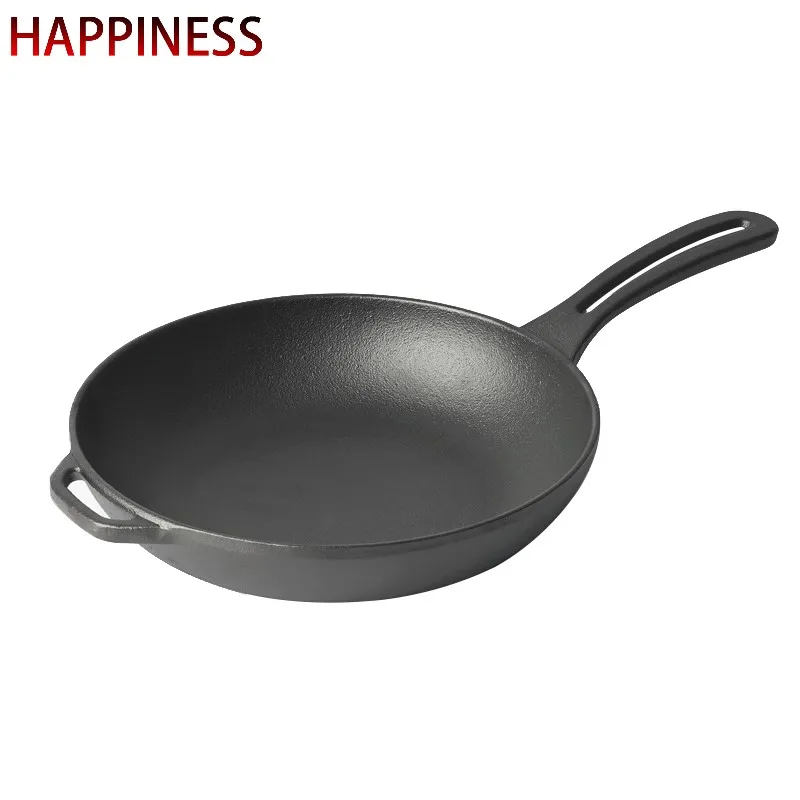 Non Stick Cast Iron 26cm Enamel Skillet Frying Pan With Loop