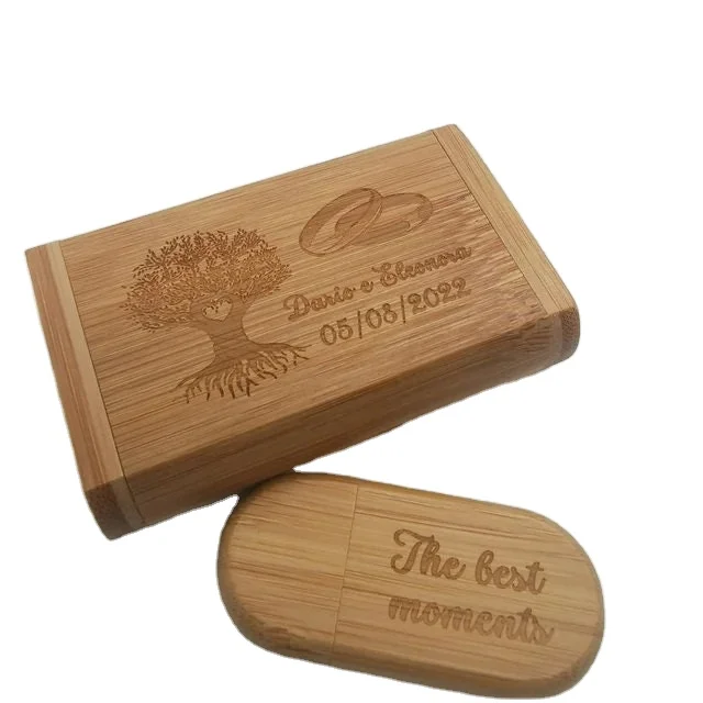 Custom USB Flash Drive Wedding Memory Box Personalized Wood Storage Case for Couple Gift Unique Wedding Usb Keepake Gift Set
