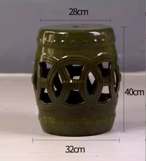 Китайский античный цветной глазурованный роскошный декоративный керамический барабанный стул полый садовый