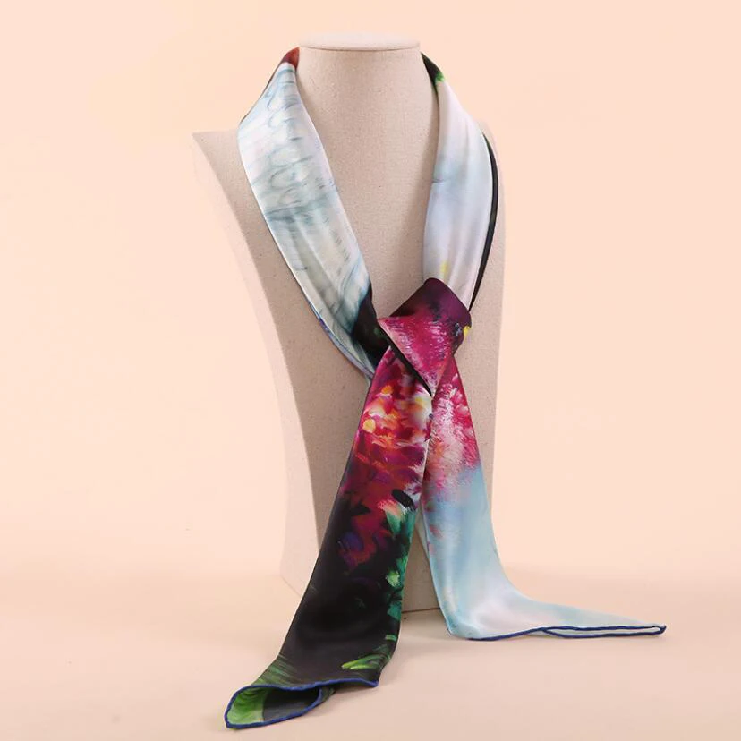 Высококачественный индивидуальный шарф из 100% шелка с цифровой печатью
