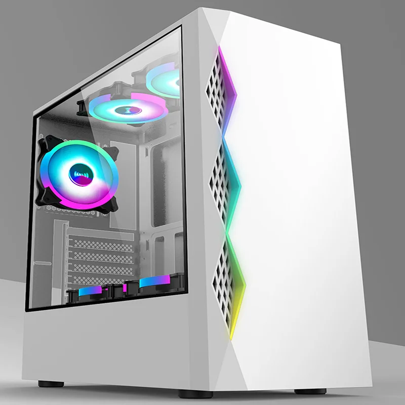  OEM Desktop with RGB LED Strip Computer gaming case PC Tower for