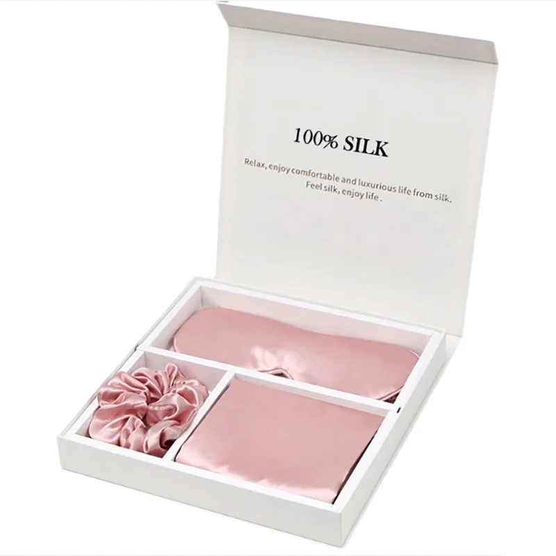 Wholesale  Silk Pillow Case Set With Oeko-tex 6A Grade Mulberry  Eyemask And Scrunchies Set Silk Pillow Case