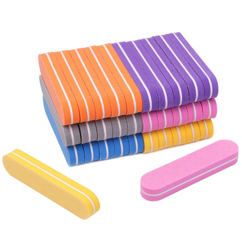 Professional High Quality Nail Files Washable Double Sided 100 180 Grit Sponge Mini Nail File Buffer Manicure Tools Bag