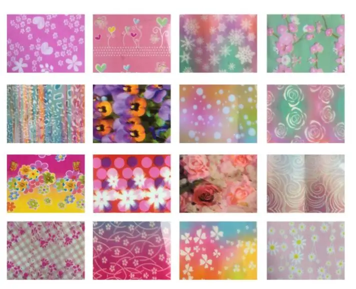 
hot sale pink flower stickers transfer nail art stickers 