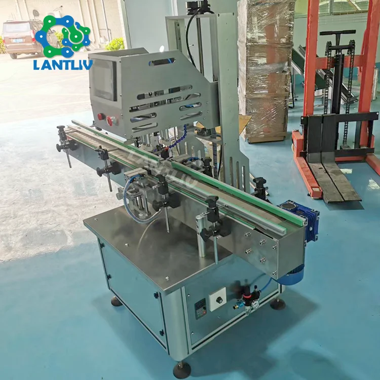 Полностью автоматическая четырехколесная Зажимная скручивающаяся укупорочная машина Косметическая Медицинская бутылка для еды 4 колеса Скручивающиеся укупорные машины