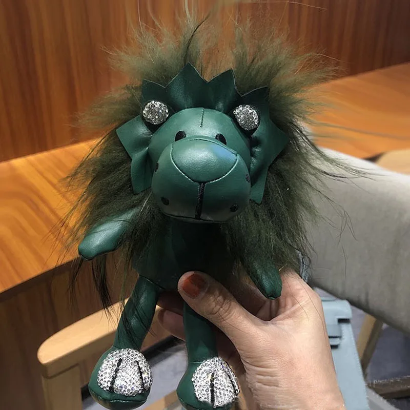 Lion Diamond Paw Doll Cartoon Cashmere Wool Bag Ornament Car Keychain