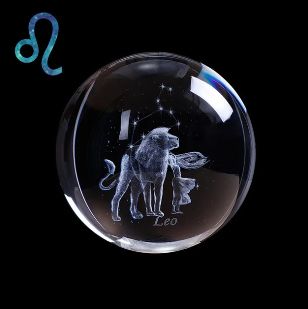 crystal 3D constellation full sphere Fengshui glass ball paperweight