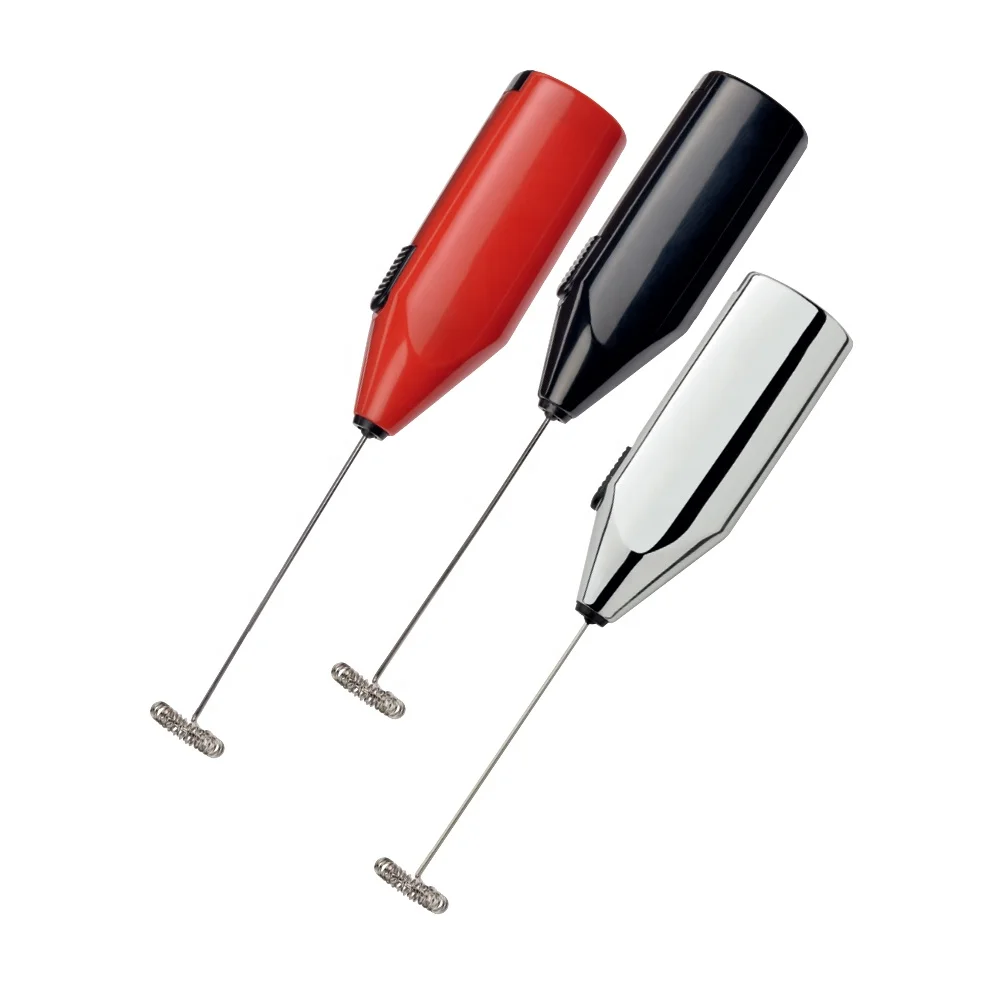 Battery operated black plastic abs electric handheld milk frother
