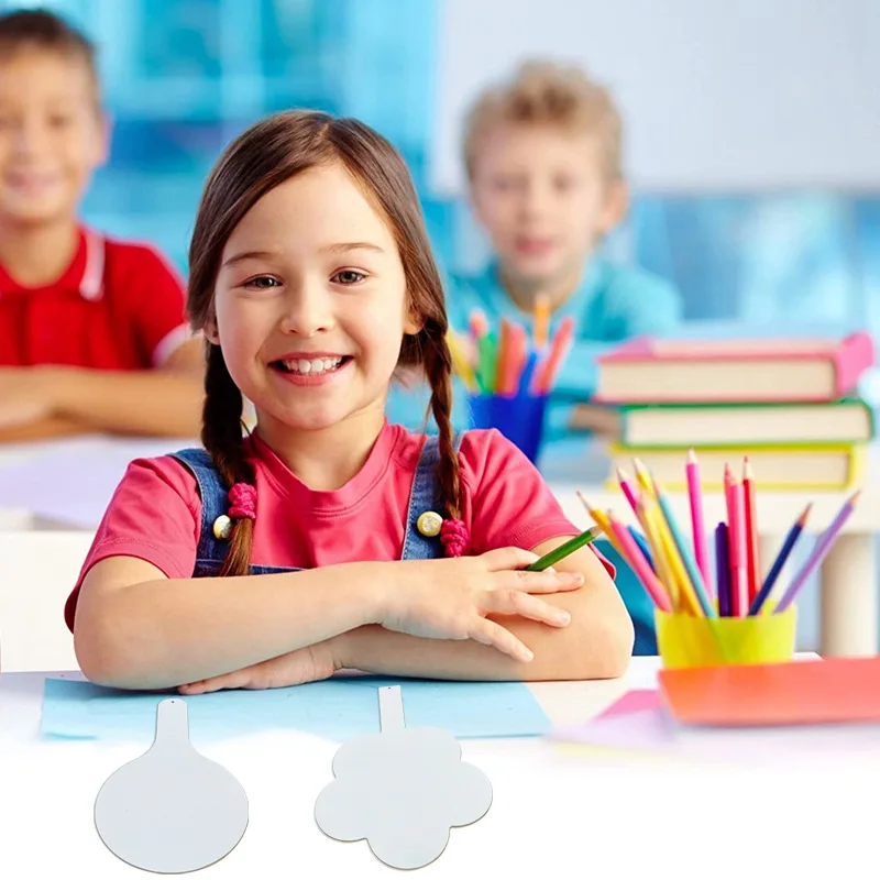 Factory Double- sided MDF Blank Answer Paddle White Board for Kids