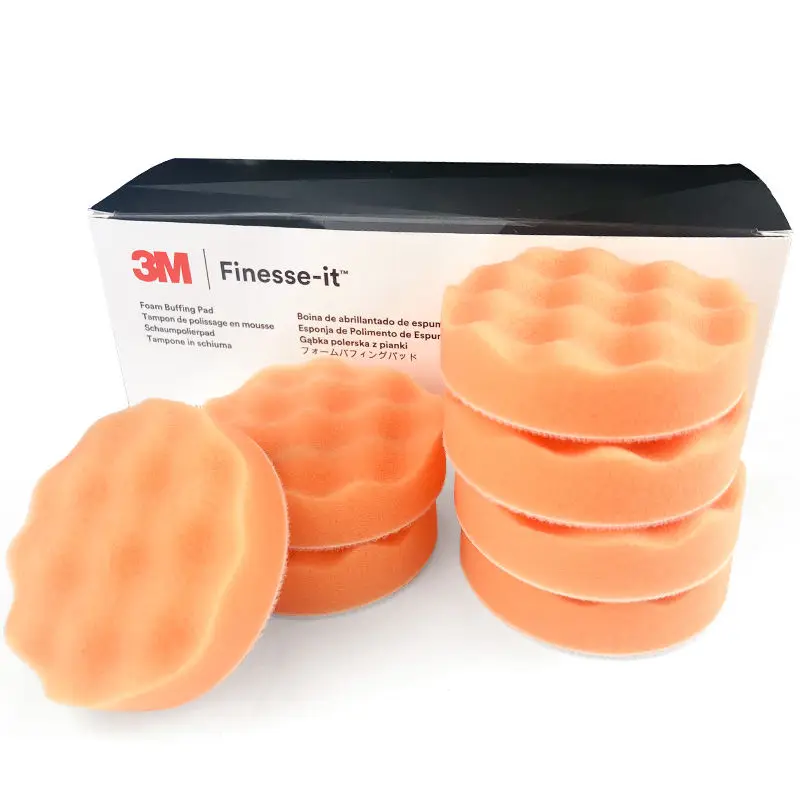 3M Finesse-it  Foam Buffing Pad, 46631, Orange, 82 mm, Convolute