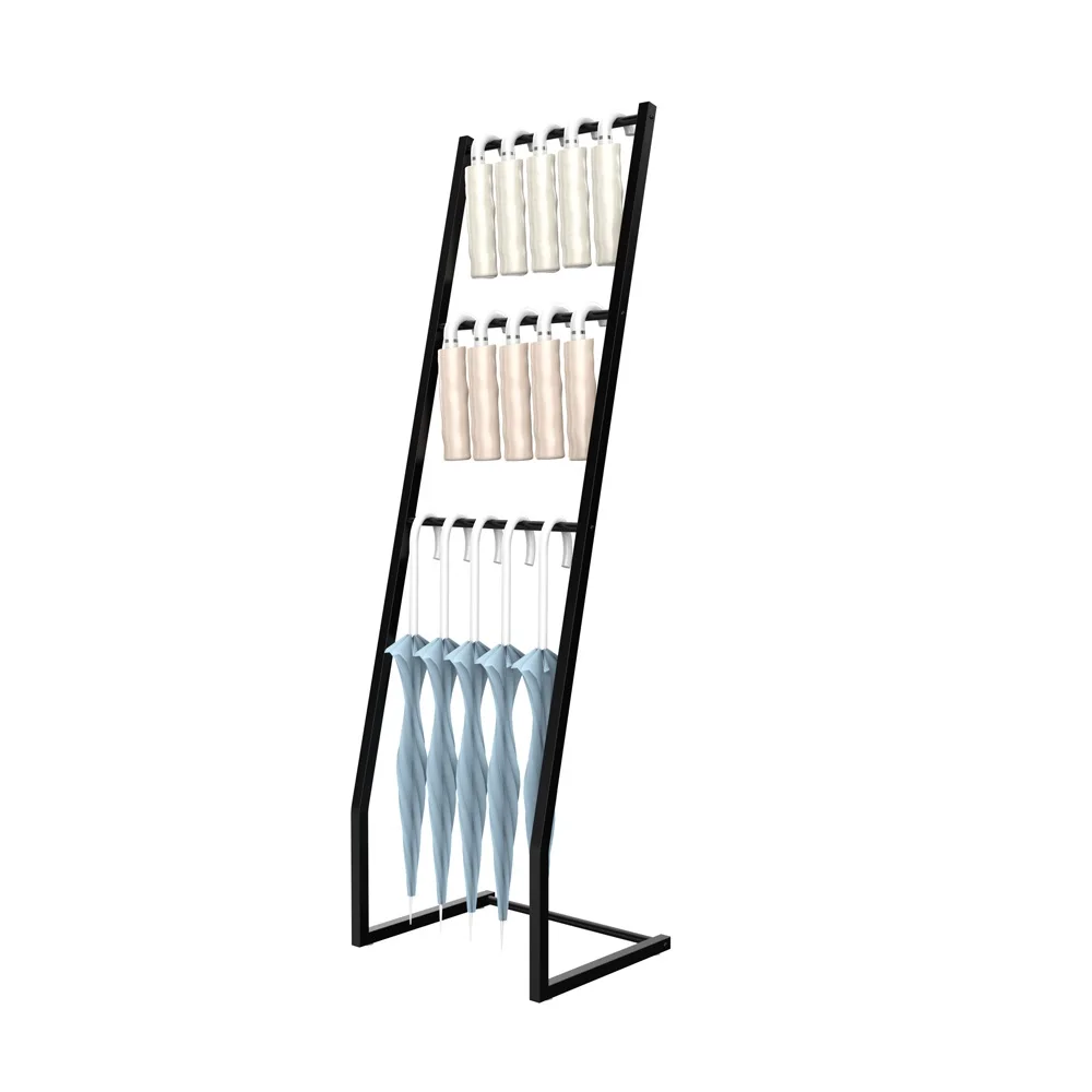 Modern Umbrella Rack 3 Tier Umbrella Stand Holder Metal Folding Umbrella Rack Display for Stores