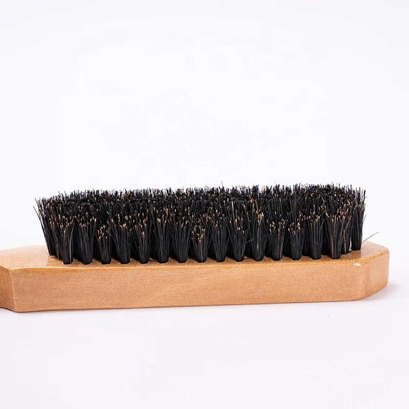 Top Quality Face Massage Cleaning Brush Beard Brush Wooden Boar Bristle Wooden Comb For Barber Supplies