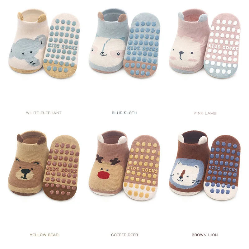 24 Autumn/Winter Cartoon Boys and Girls Anti slip Ship Socks Infant Floor Socks Learning Step Socks New Design for Girls