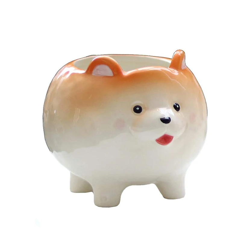 
Lovely Succulent Pot Ceramic Planter Animal Dog Planter Pots Planter Ceramic Ornament 