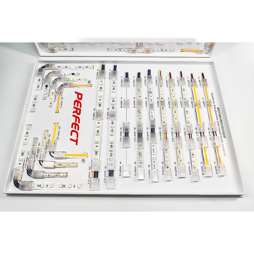 2/3/4/5/6 Pin 8mm 10mm Free Welding LED Strip Connector with Wire for Single Color Led Light