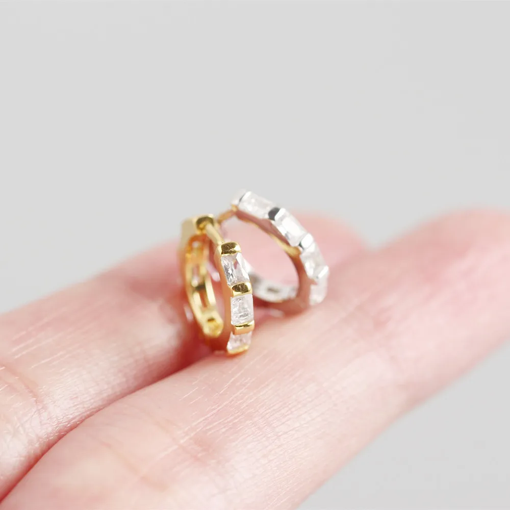 High quality rectangular zircon stirling silver women earrings 925 sterling manufacturing orecchini donna gioielli in argento