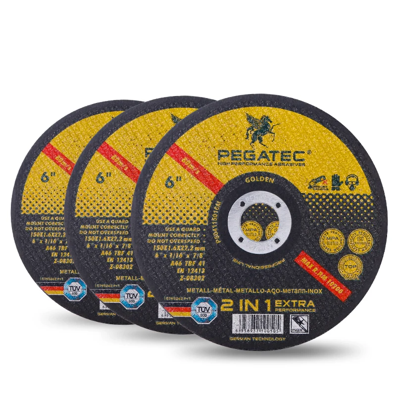 PEGATEC Certificated Sharp Durable 6 Inch 150x1.6x22.2mm Power Diamond Horse Cutting Wheels Cutting Disc