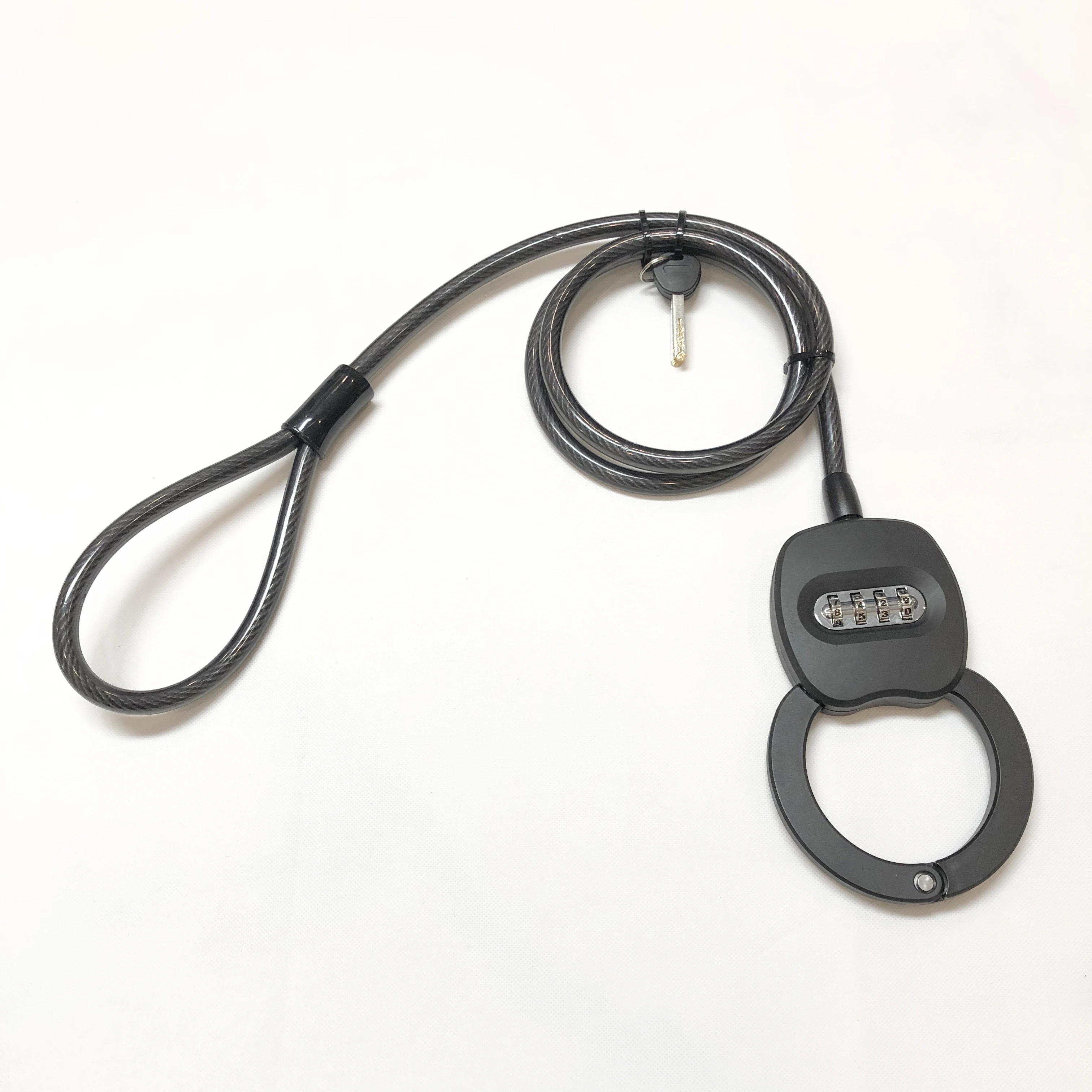 Heavy Duty Single Anti Theft Waterproof Handcuff 4 Digit Combination cable Lock for E-scooter E-Bike Bicycle Motorbike