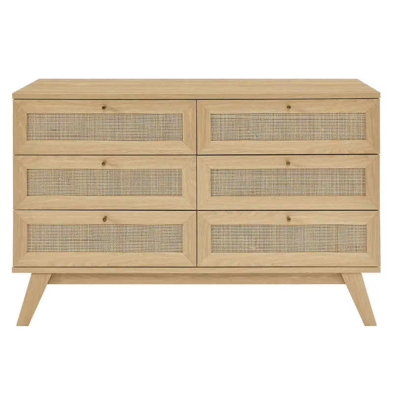 New Design Modern Bedroom Furniture Bedroom Chest of 6 Rattan Dresser Drawers