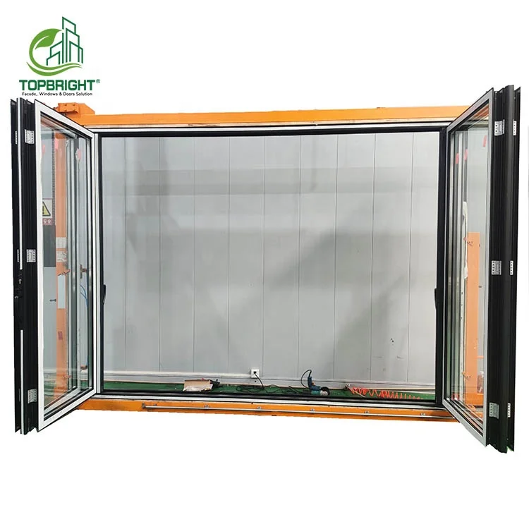 Storefront high quality folding glass wall systems commercial stainless steel accordion exterior bifold doors