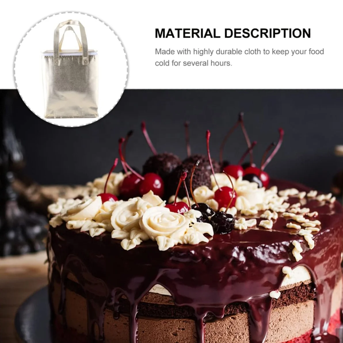 Custom 3 Pack Non-Woven Insulation Thermal Tote Bag Storage Organizer Delivery Bag Lunch Bag Box with Zipper for Cake Food Drink