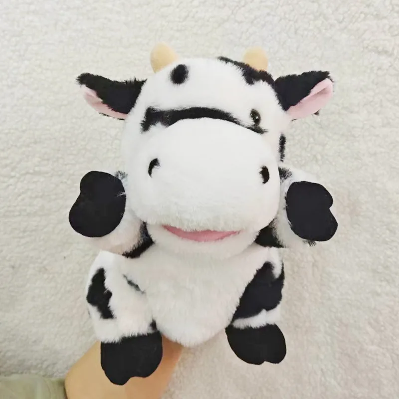 Hot Selling Low MOQChildren Toddlers Portable Educational Pig Horse Duck Cow Family Farm Animals Plush Hand Puppet