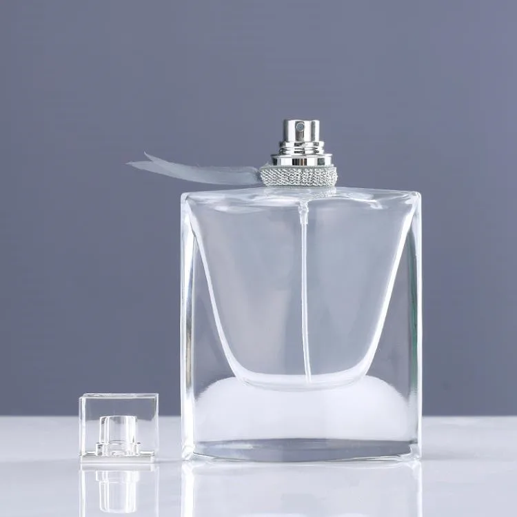 Luxury 70ml Spray Bottle Perfume Bow Clear Costume Perfume Bottle Cosmetic Custom Glasses Packaging