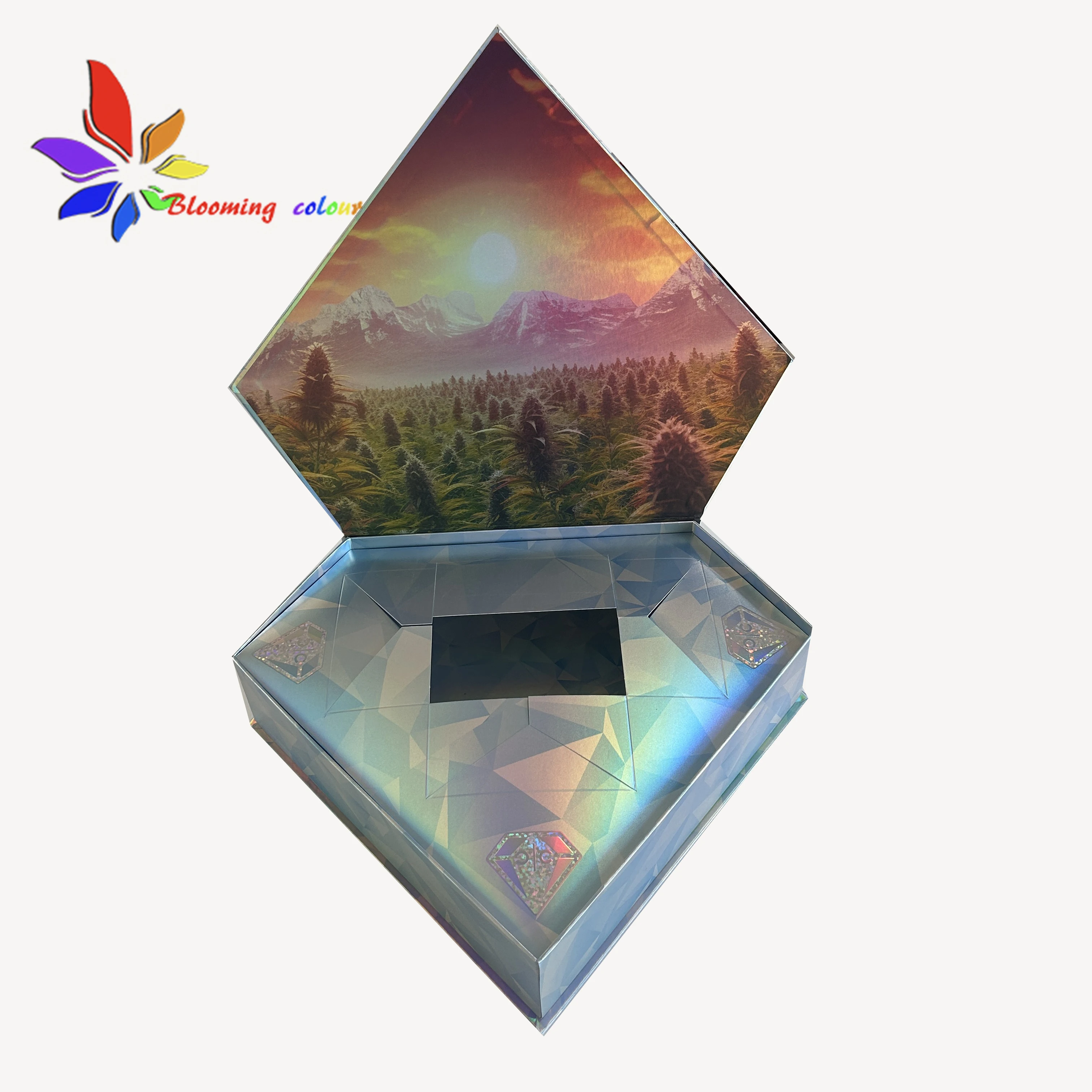 Custom private label shiny packaging box art design packaging gift box