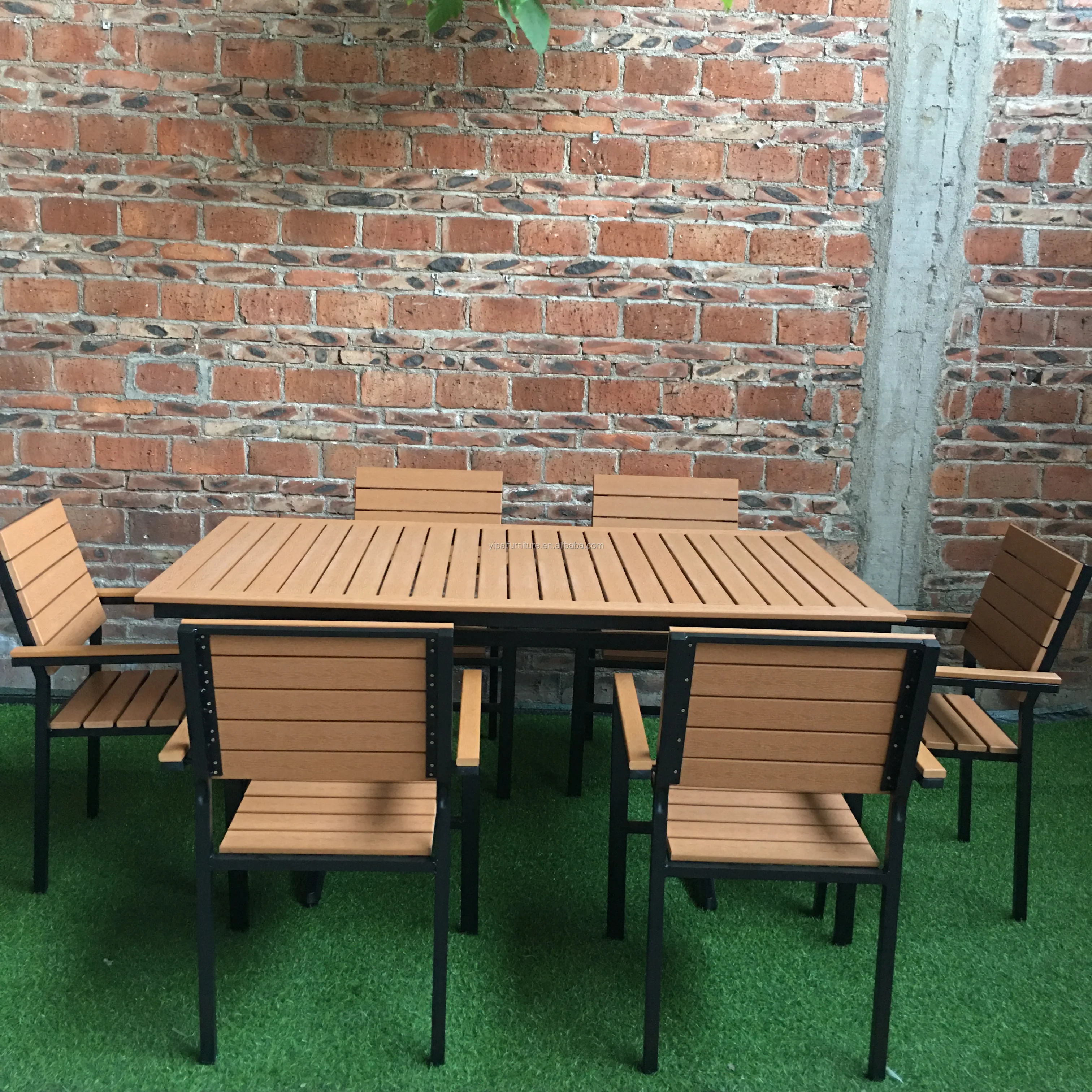 Outdoor table and chair Leisure garden cafe  plastic wood furniture wood Garden  set