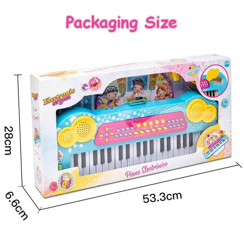 Musical Instruments Children Play Gaming Microphone Toys 37 Key Electric Keyboard Piano Electric Organ For Beginners