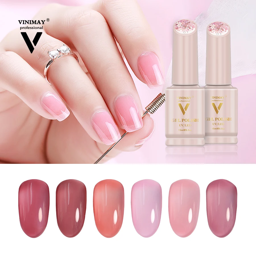 Long Lasting Vinimay Organic Gel Nail Polish Beauty Uv Gel Soak Off Nude Fashion Nail Polish UV Gel Wholesale