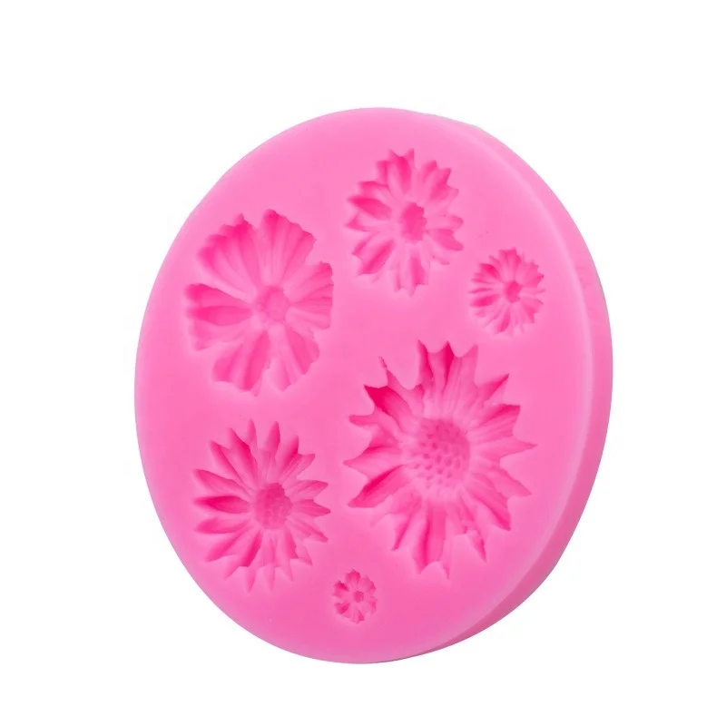 3D Daisy Rose Flower leaves leaf butterfly Fondant Silicon Molds For Baking Cake Decorating Sugarcraft