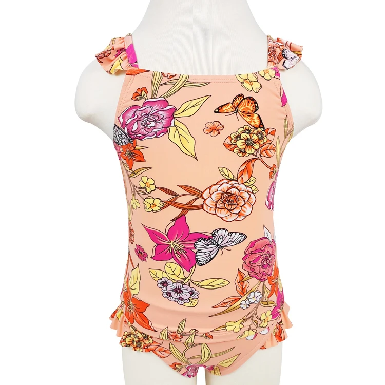 Wholesale Cute Baby Girls Beachwear Sleeveless Kids Girls Bathing Suits Children Swimsuits Little Girls Two Piece Swimwear