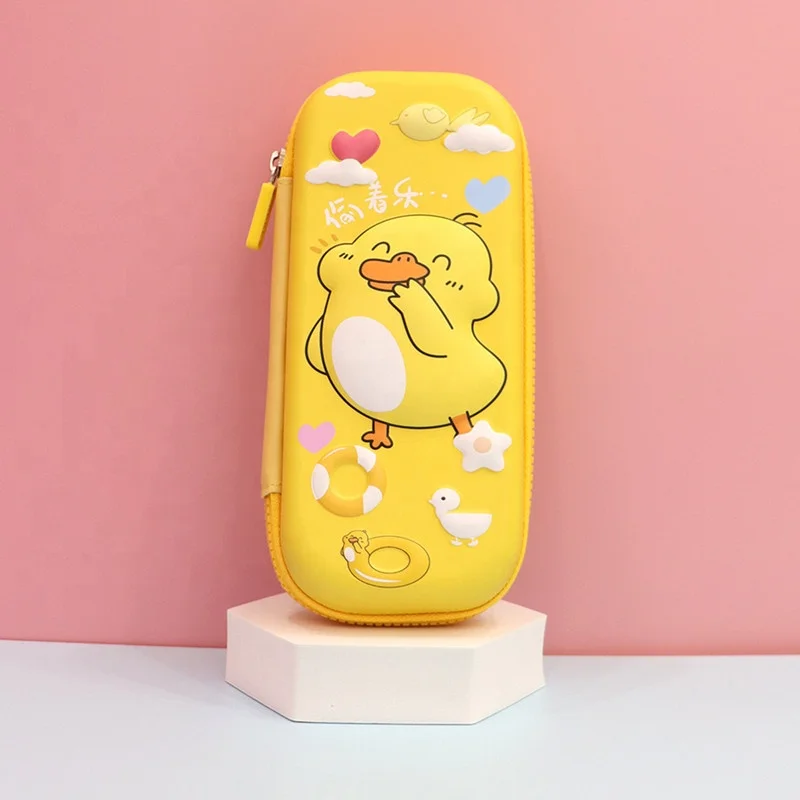 Wholesale Cartoon Kawaii  Animal 3D EVA Pencil case Large Capacity Organizer Pouch Stationery Pencil Case For School Girl Boy