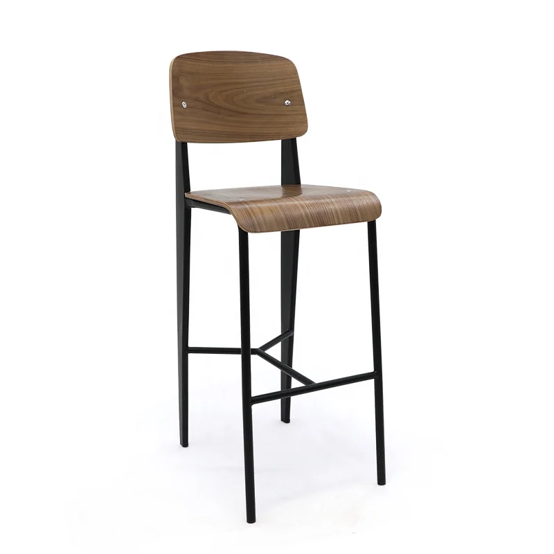 Metal Frame High Back Bar Chairs Modern Barstools Industrial High Chairs Bar Stools Sillas Para Barra