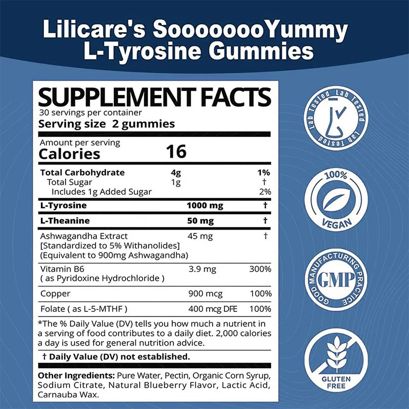 Vegan Iodine Gummies Vitamins with Ashwagandha & Kelp Improve Your Energy & Increase Metabolism